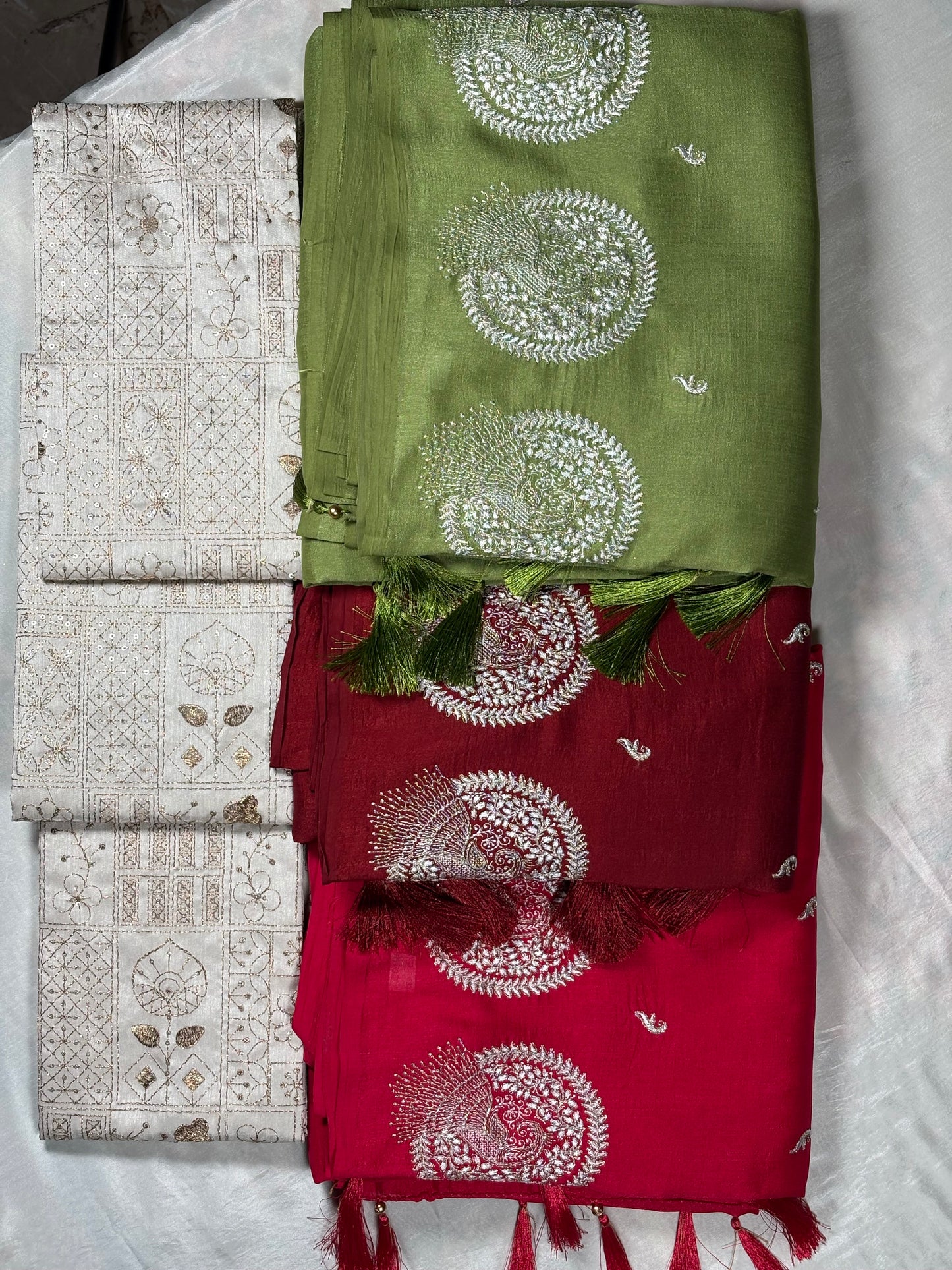 Premium Cotton Silk Chakra Peacock Saree Collection – Maroon, Wine & Olive