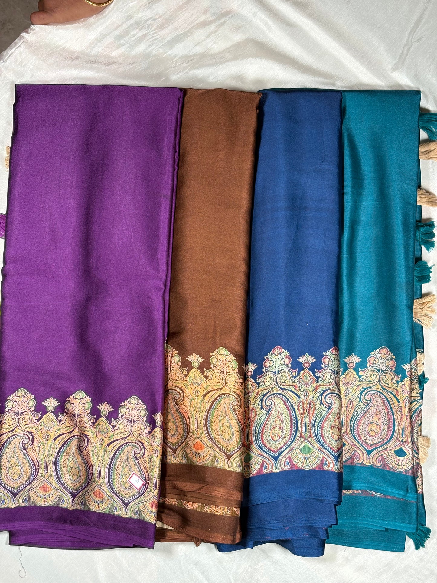 Ajrakh Print Satin Saree