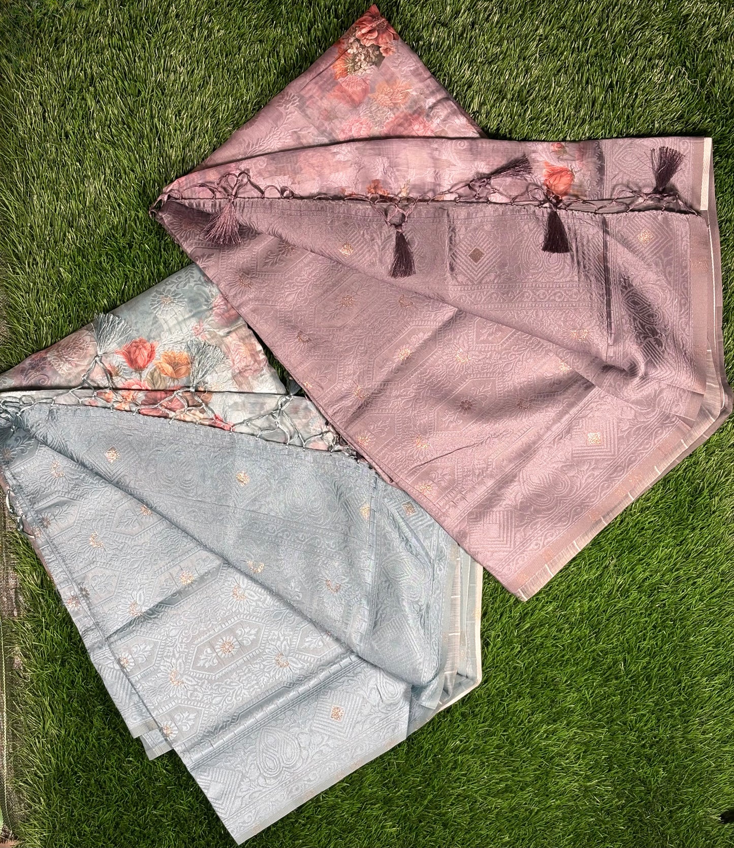 Digital floral print Tissue linen saree