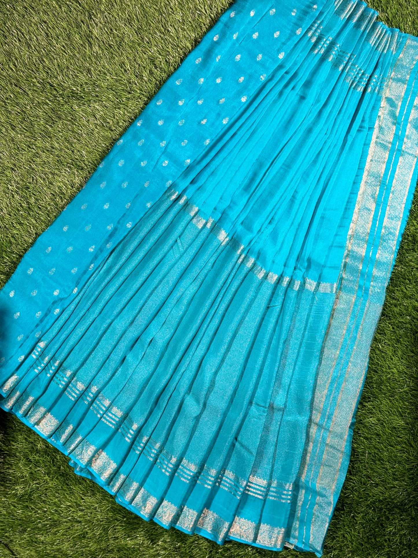 Elegant Raw Mango Silk Saree with Zari Stripes and Woven Buttas