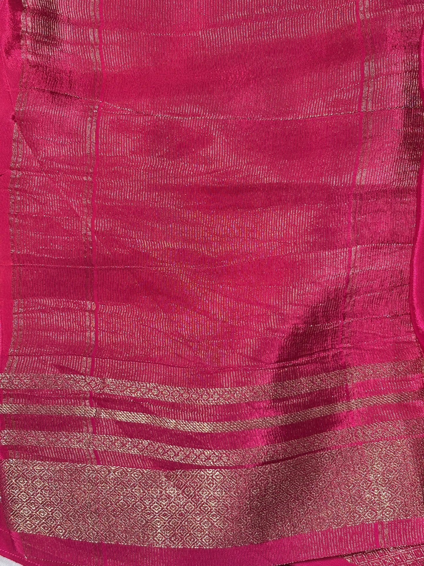 Magenta Pink Semi Silk Saree – Gold Zari Woven