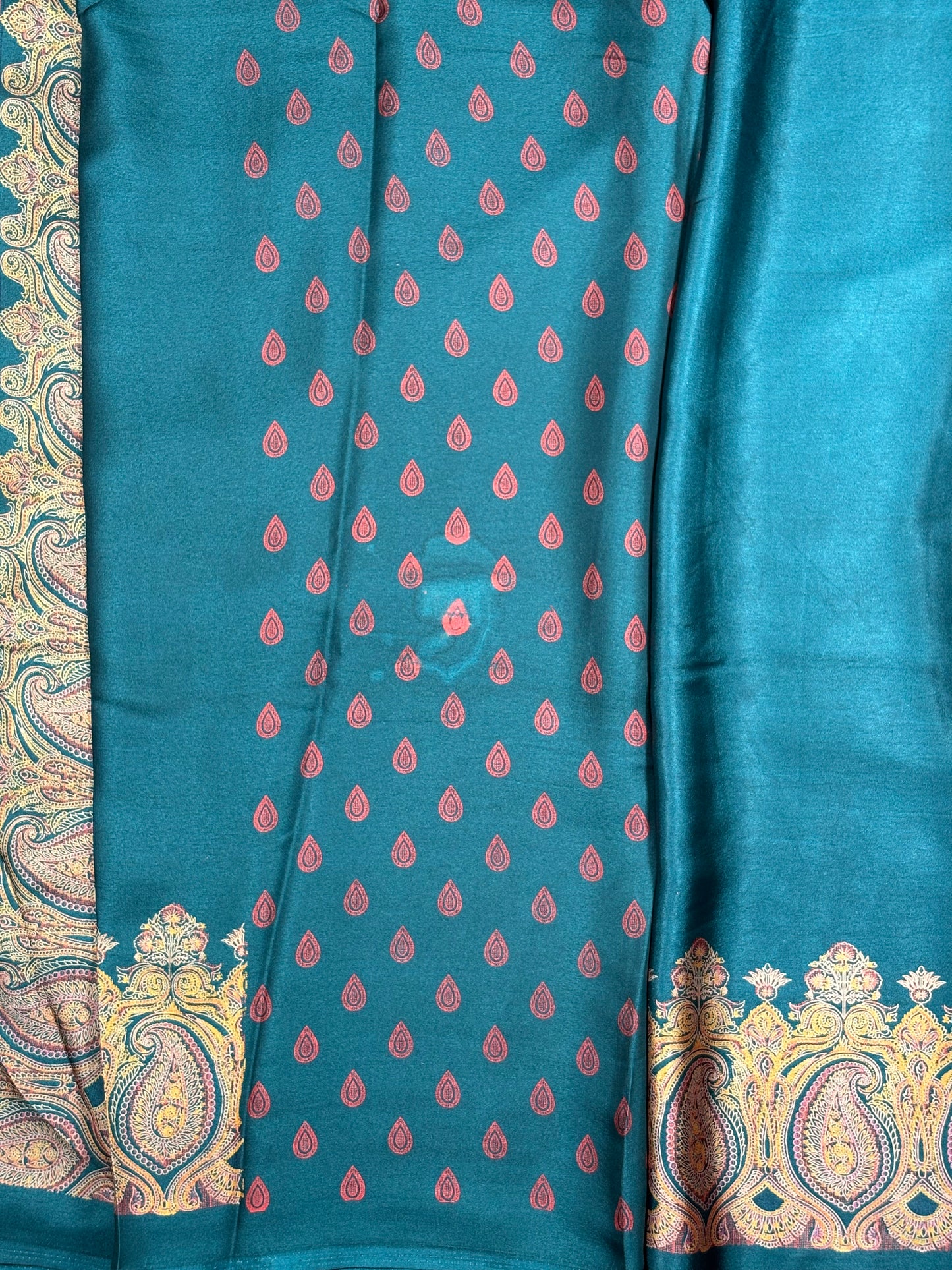 Ajrakh Print Satin Saree