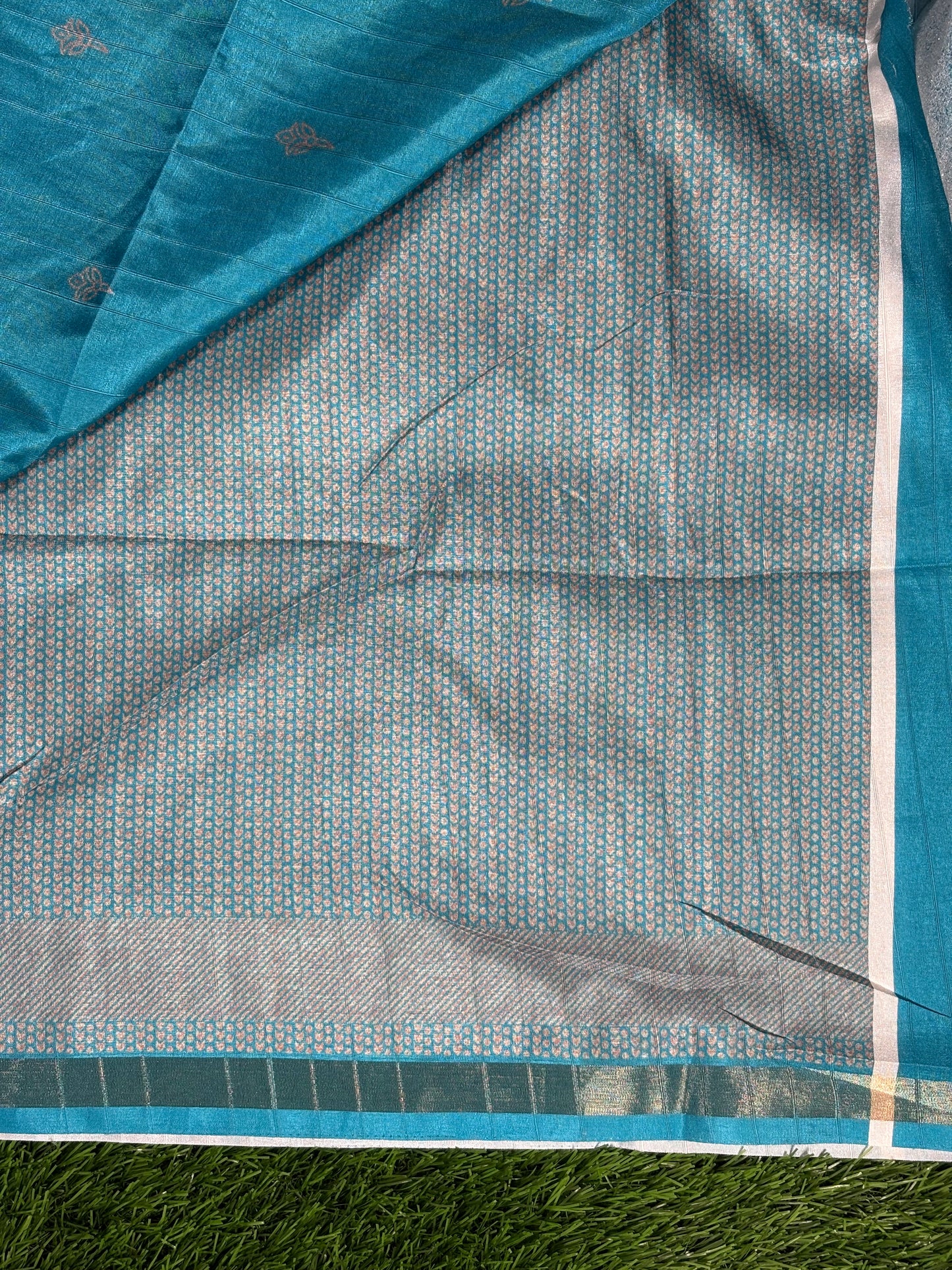 Luxurious Ajrak Silk Saree with Traditional Geometric Print