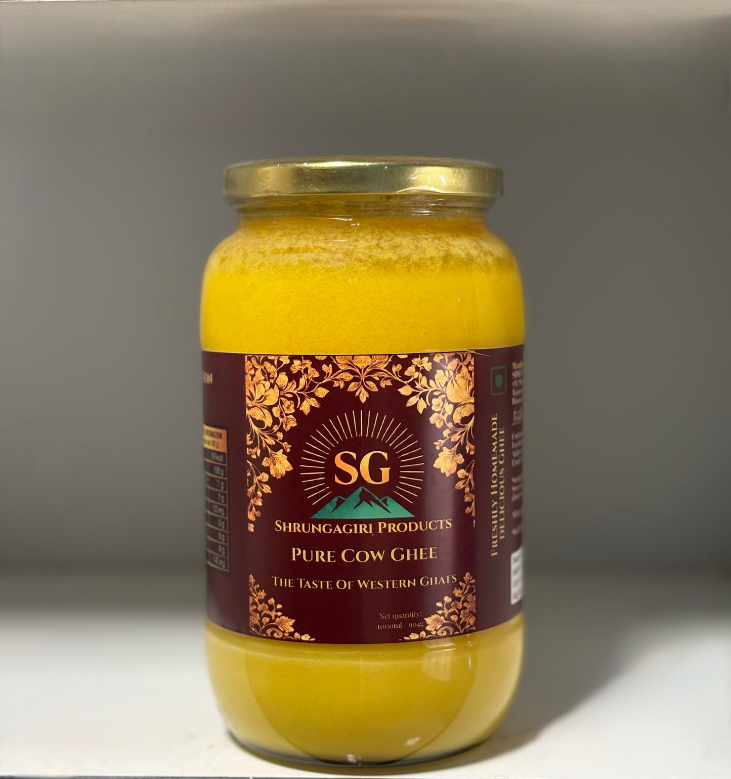 Shrungagiri Pure Cow Ghee – The Taste of Western Ghats (1L)